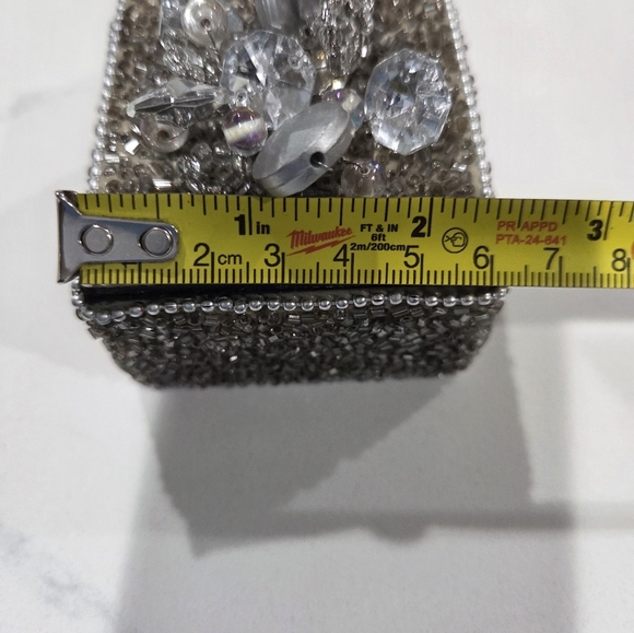 Beaded Jewelry Box with Gem Accents VINTAGE. - Picture 8 of 13